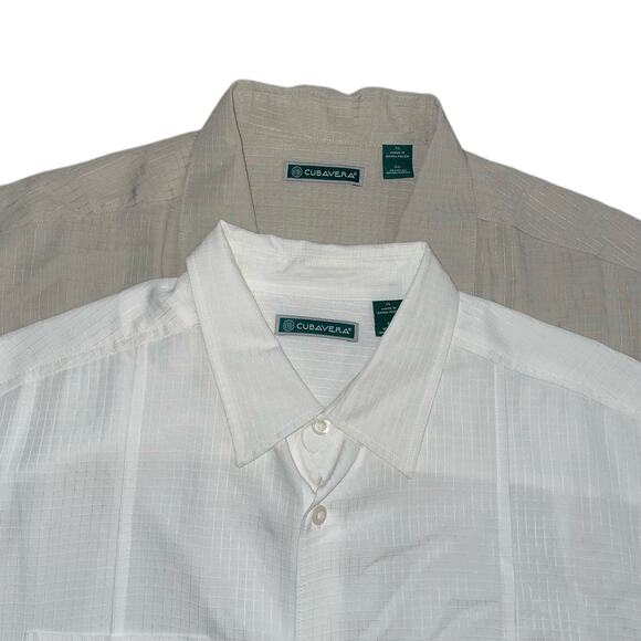 2 Cubavera Men's Button-Up Short Sleeve Shirts Size XL - Picture 1 of 4